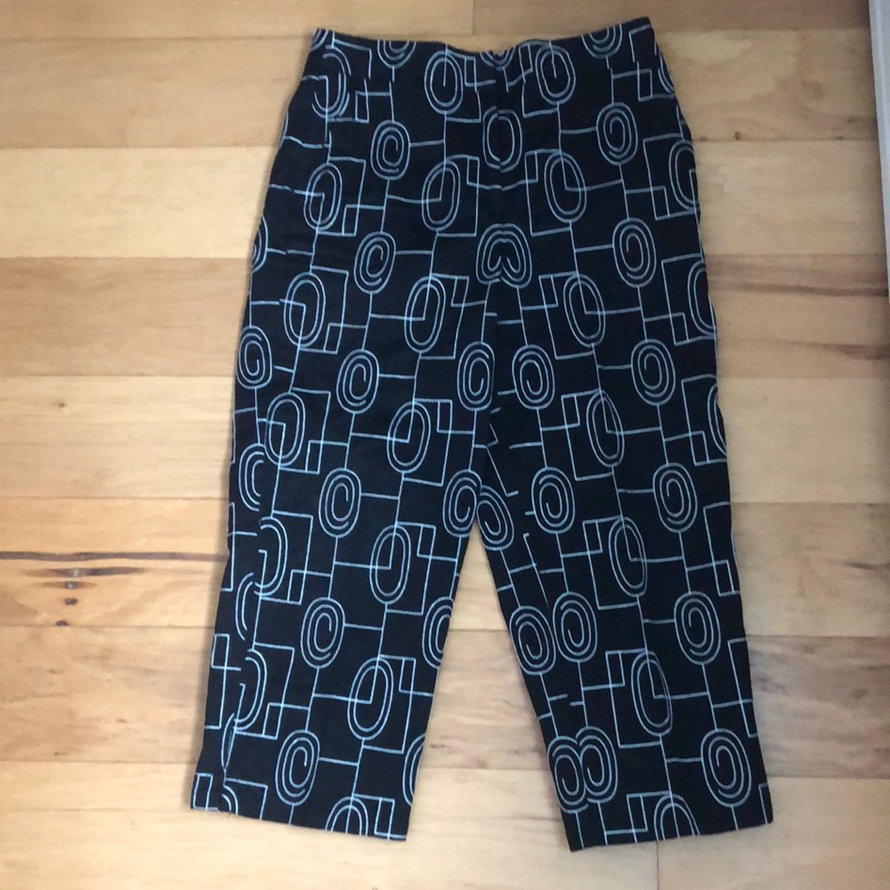 Talbots trousers size 6 petite. Black with white embroidered pattern.